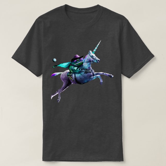 T-shirt Guerrier Grenouille équitation Unicorn (Design devant)