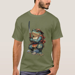 T-shirt Guerrier Grenouille Samouraï avec Katana