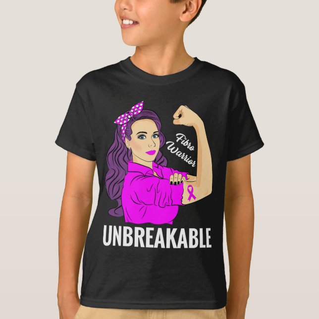 T-shirt Guerrier indestructible Fibromyalgie Tee de sensib (Devant)