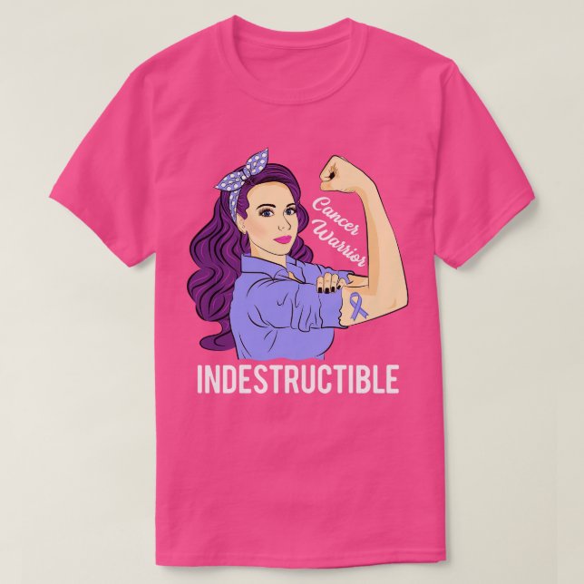 T-shirt Guerrier Indestructible Sensibilisation Combattez (Design devant)