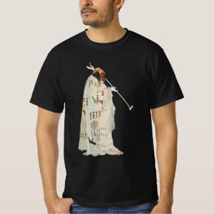 T-shirt Guerrier indien avec pipe Portrait par Karl Bodmer
