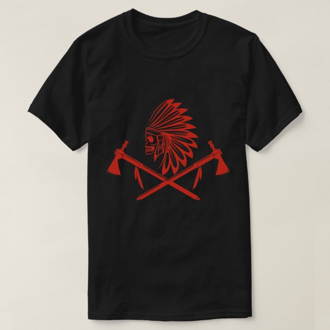 T-shirt Guerrier indien rouge (Design devant)