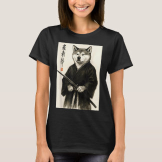 T-shirt Guerrier japonais esthétique traditionnel Sumi-e