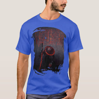 T-shirt Guerrier Japonais Samurai Avec Écriture En Épée
