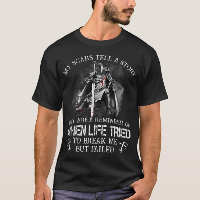 T-shirt Guerrier Mes Cicatrices Racontent Une (Devant)