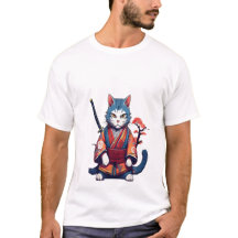 T-Shirt Guerrier Ninja Chat Samouraï Japonais