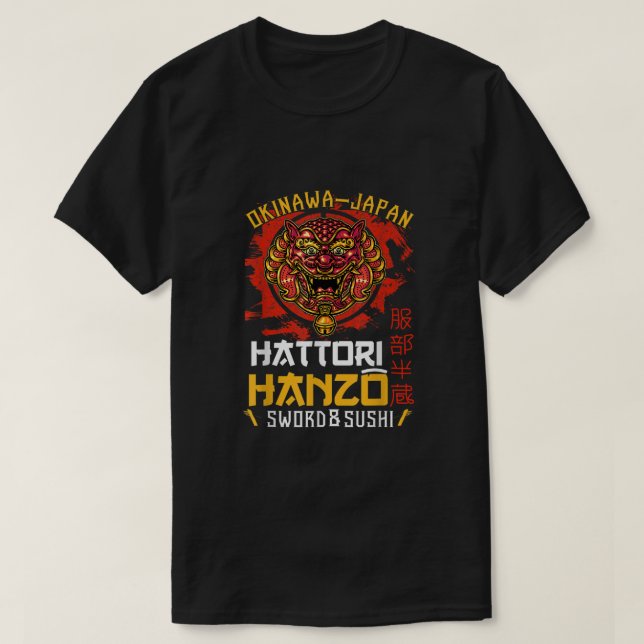 T-shirt Guerrier Okinawa Japon Hattori Hanzo épée (Design devant)