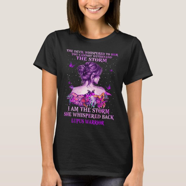 T-shirt guerrier papillon de lupus je suis la tempête (Devant)