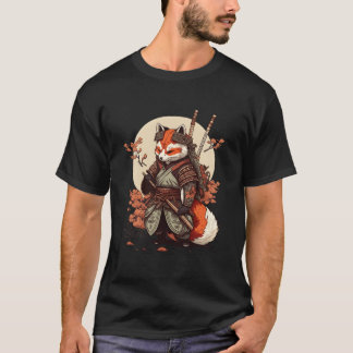 T-shirt Guerrier Renard Samouraï Ninja Japonais Kawaii