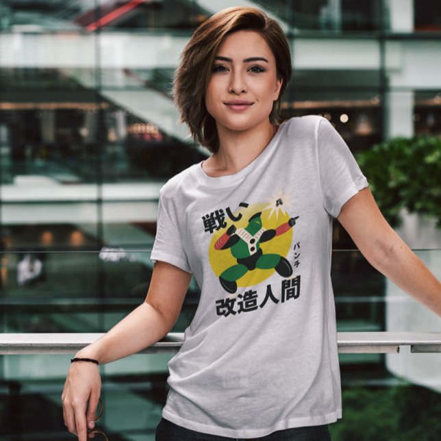 T-shirt Guerrier robotique japonais vert (Créateur téléchargé)