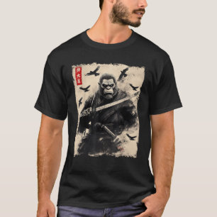 T-shirt Guerrier Samouraï Bigfoot Japonais Vintage Sasquat