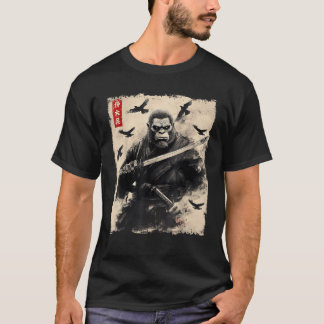 T-shirt Guerrier Samouraï Bigfoot Japonais Vintage Sasquat