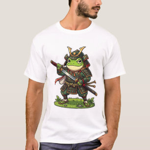 T-shirt Guerrier Samouraï Grenouille Mignonne Dessin Animé