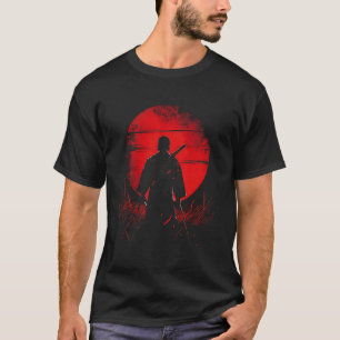 T-shirt Guerrier Samouraï Japon Soleil Art pour Hommes Fem
