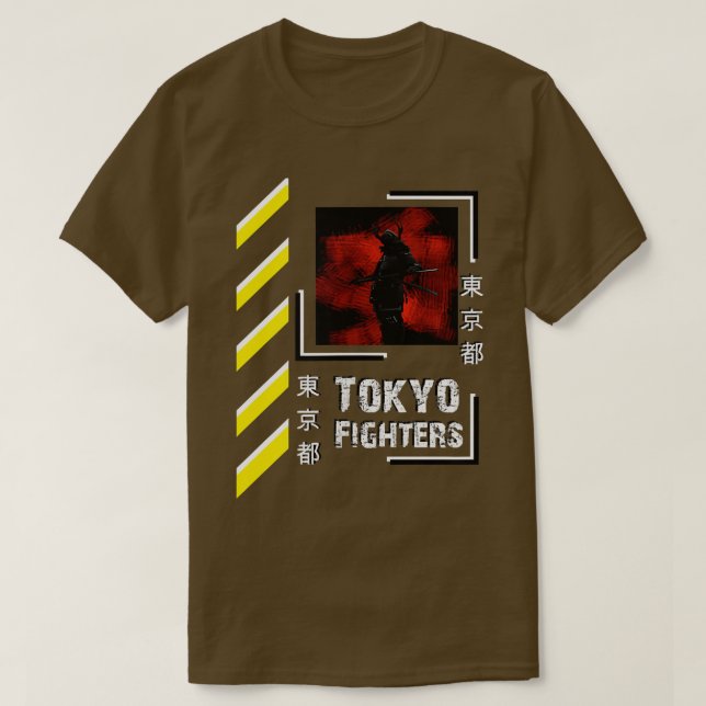 T-shirt Guerrier samouraï Japon vêtements de style Tokyo ( (Design devant)