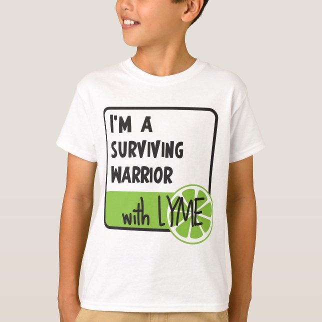 T-shirt Guerrier survivant avec LYME (Devant)