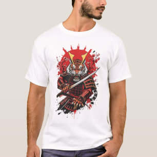 T-shirt Guerrier Tigre Samouraï Art Vectoriel Gras