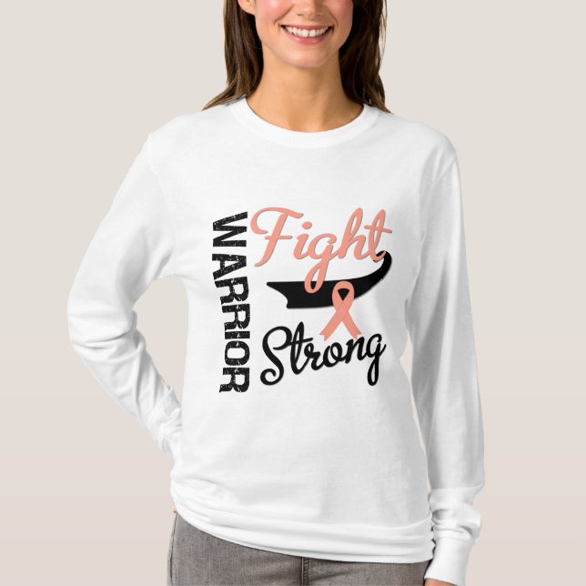 T-shirt Guerrier utérin endométrial de Cancer (Devant)