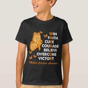 T-shirt Guerrier Victoire Foi Ruban de Guérison Sclérose e
