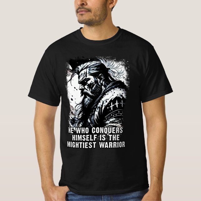 T-shirt Guerrier viking Norse Mythologie Mots puissants (Devant)