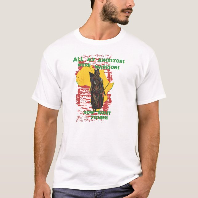 T-shirt Guerrière africaine de femme (Devant)