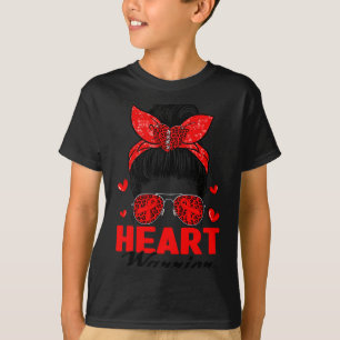 T-shirt Guerrière cardiaque Maladie cardiaque Chignon déso