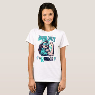 T-shirt Guerrière du cancer de l'ovaire Croire et lutter