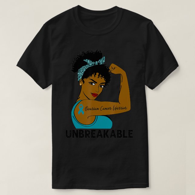 T-shirt Guerrière du cancer de l'ovaire Femmes noires Inde (Design devant)