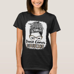 T-shirt Guerrière du cancer du cerveau au chignon désordon