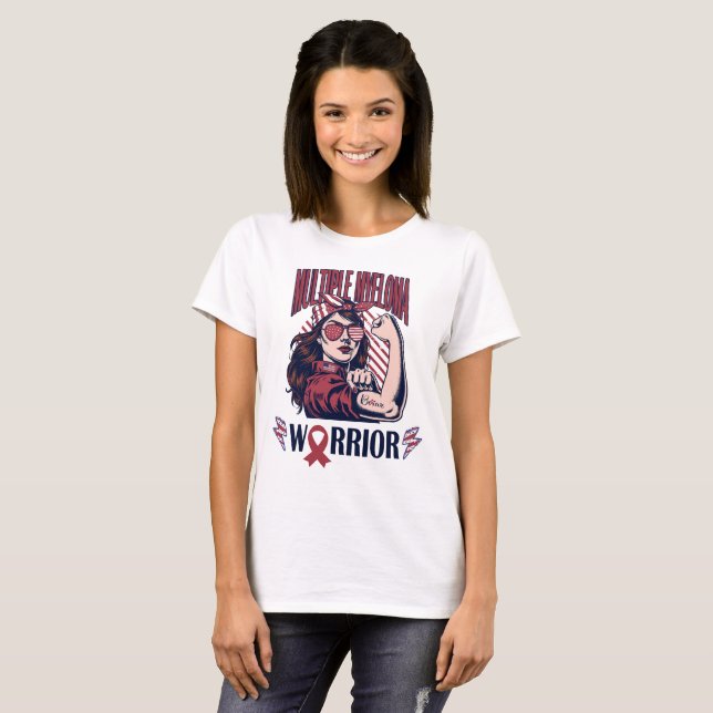 T-shirt Guerrière du myélome multiple : Croire et lutter (Devant entier)
