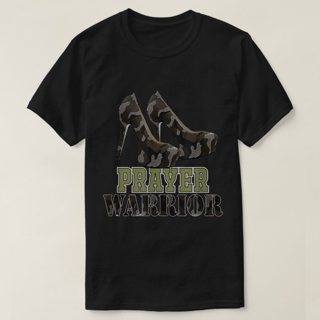 T-shirt Guerriers De Prière Camo Avec Talon Religieux Chré (Design devant)