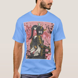 T-shirt Guerriers japonais samouraïs avec fleur Sakura