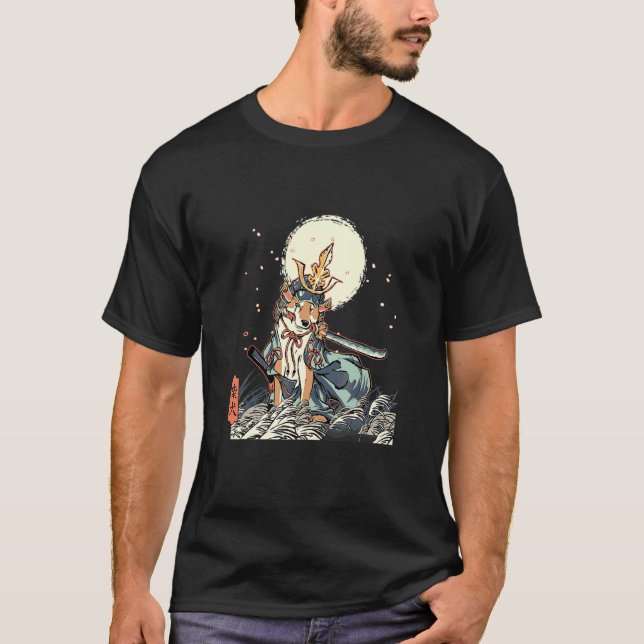 T-shirt Guerriers Shiba Clair de Lune Samouraï (Devant)