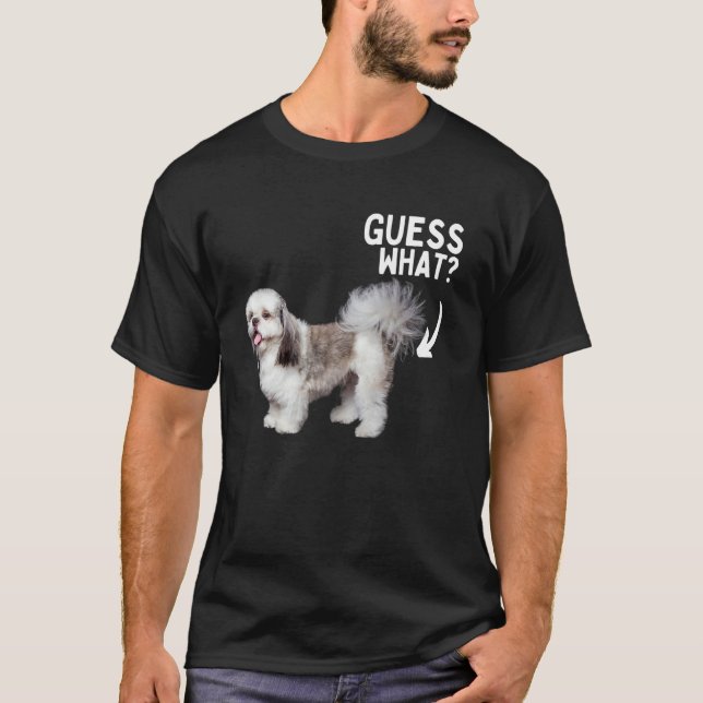 T-shirt Guess What Shih Tzu Butt ! Funny Dog Mom Dad Rescu (Devant)