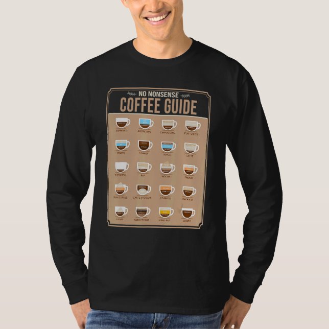 T-shirt Guide Café Barista Cappuccino Je Bois Beaucoup De  (Devant)