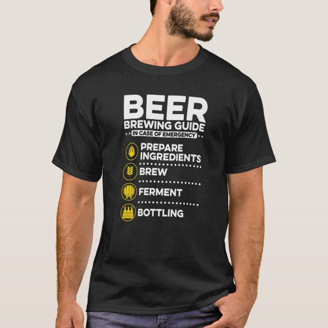 T-shirt Guide De Brassage De Bière En Coque D'Urgence Home (Devant)