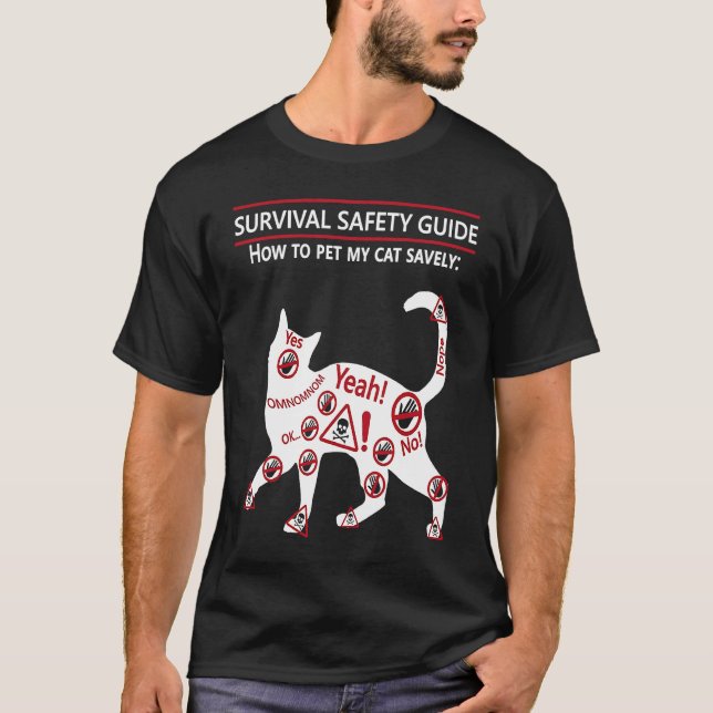 T-shirt Guide de câlinage de chat  Guide de sécurité de su (Devant)