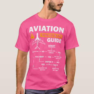 T-shirt Guide de dépannage drôle d'aviation Pilote d'avion