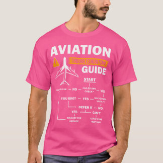 T-shirt Guide de dépannage drôle d'aviation Pilote d'avion