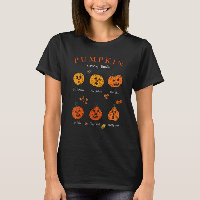 T-shirt Guide de la gravure citrouille Halloween Citrouill (Devant)