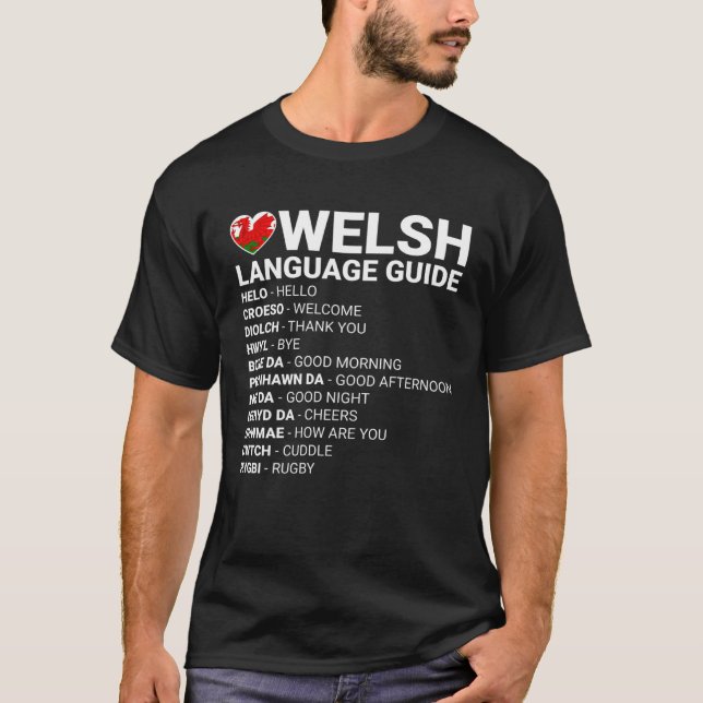 T-shirt Guide de la langue galloise Fête de la Saint-David (Devant)