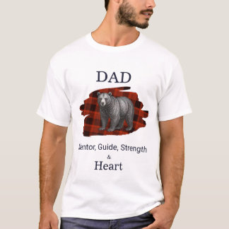 T-shirt Guide de Papa Force & Cœur carreau rouge