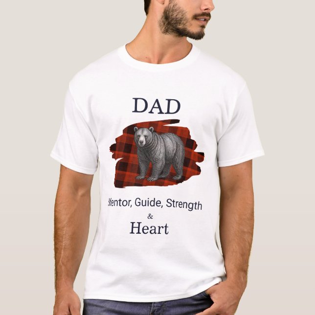 T-shirt Guide de Papa Force & Cœur carreau rouge (Devant)