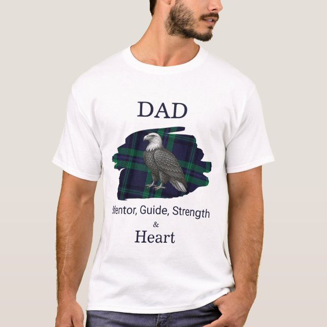 T-shirt Guide de papa Mentor Force & Cœur Écarlate bleu (Devant)