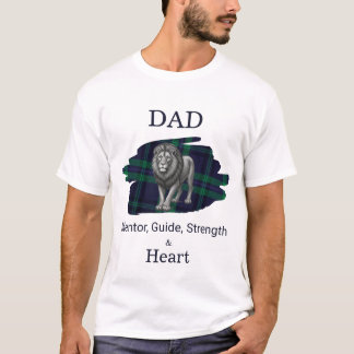 T-shirt Guide de papa Mentor Force & Cœur Lion Carreaux bl