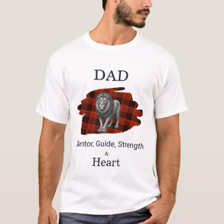 T-shirt Guide de papa Mentor Force & Cœur Lion Carreaux ro