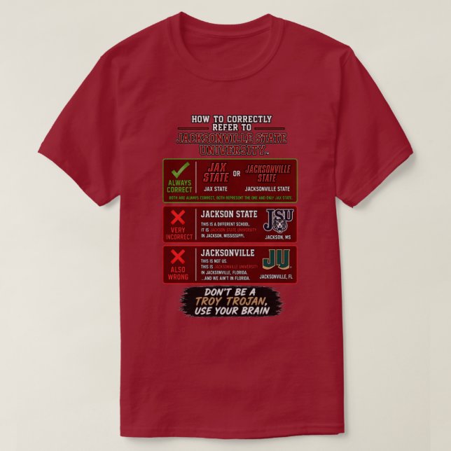 T-shirt Guide de référence de l'Université d'État de Jacks (Design devant)