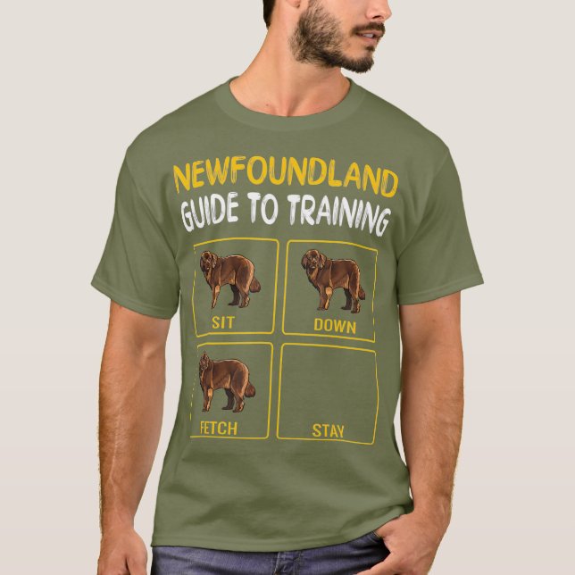 T-shirt Guide De Terre-Neuve Pour L'Entraînement De L'Obéi (Devant)
