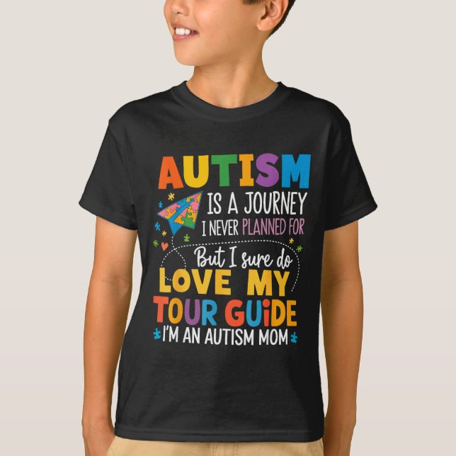 T-shirt Guide de voyage de sensibilisation à l'autisme Mam (Devant)