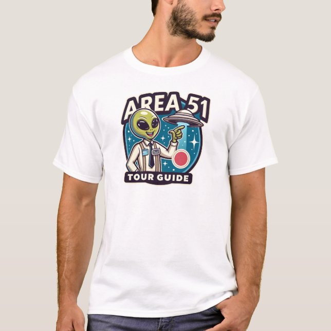 T-shirt Guide d'excursions de la zone 51 (Devant)